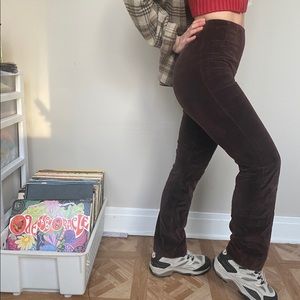 Y2K VELVET BROWN PANTS
